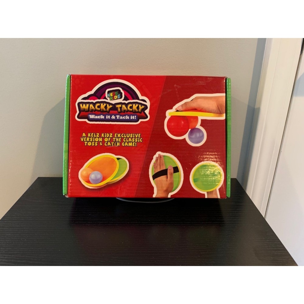 KELZ KIDZ Wacky Tacky Toss+Catch Sticky Balls and Paddle